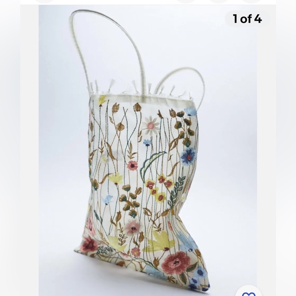Zara embroidered tulle & organza bag - Picture 3 of 4